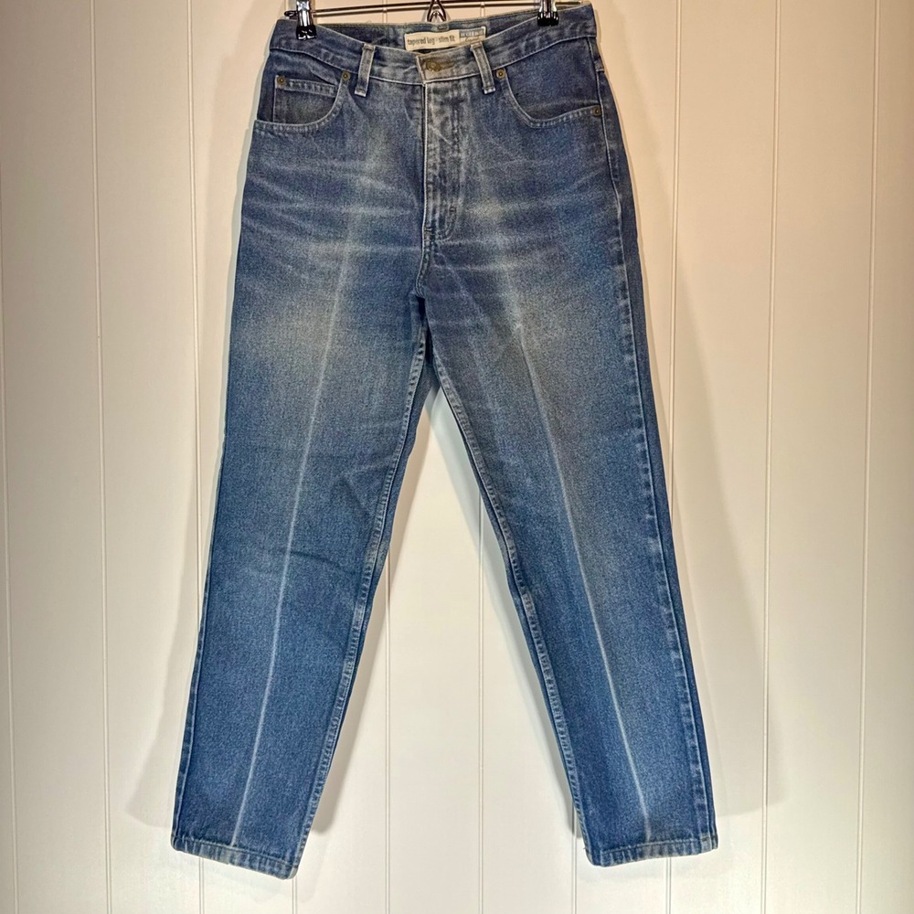 Vintage Bugle Boy High Waisted Tapered Leg Slim Fit Jeans Medium Wash Size 8 Avg